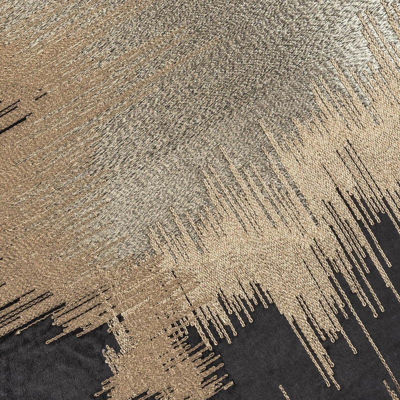 Layla Charcoal Gold Embroidered Pillow