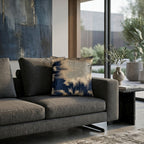 Layla Navy Gold Embroidered Pillow