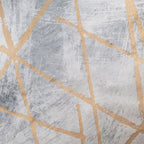 Leah Grey Gold Abstract Pillow