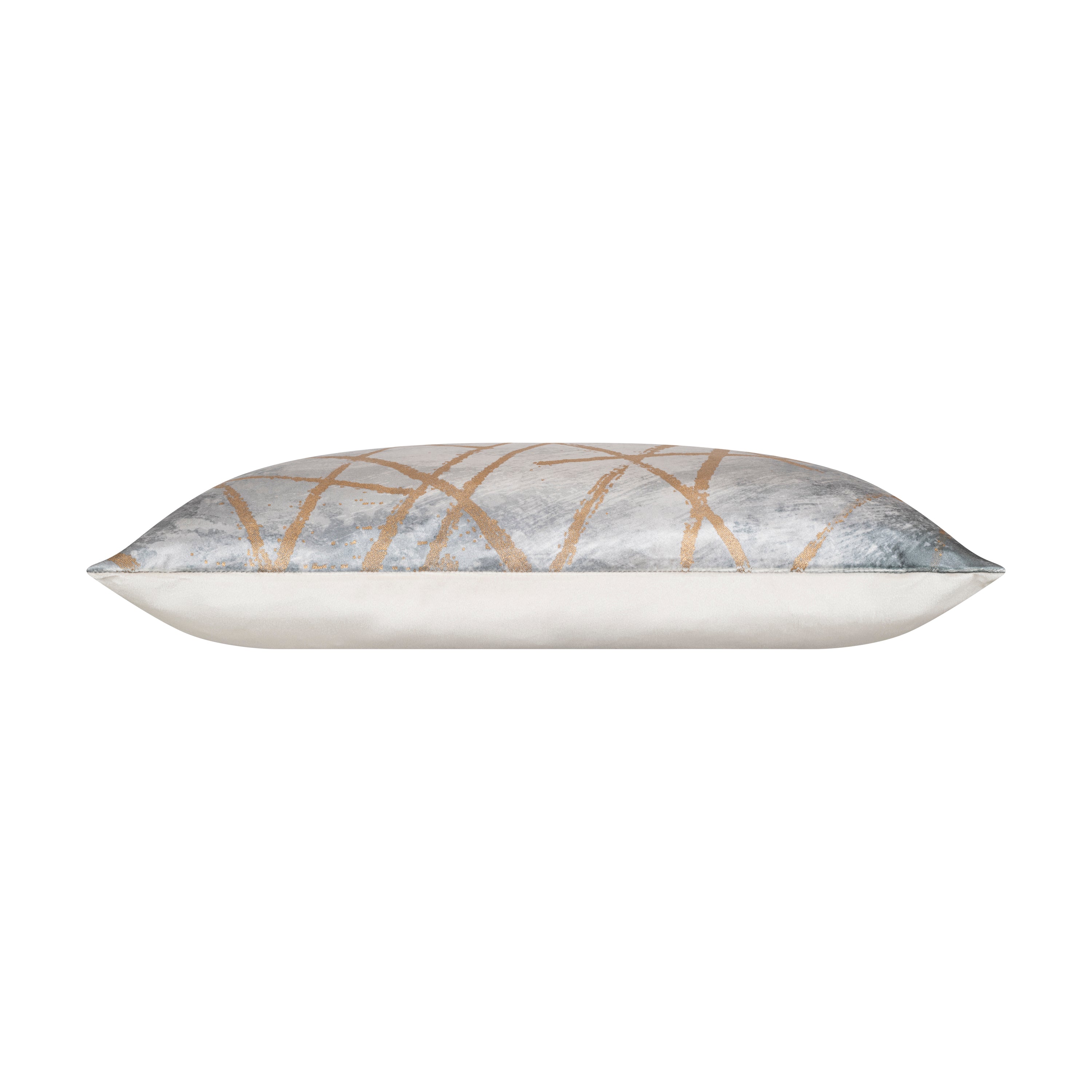 Leah Grey Gold Abstract Pillow