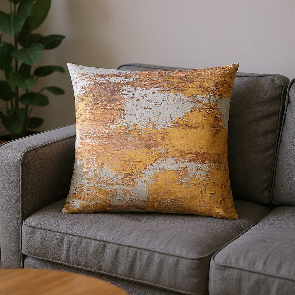 Leah Grey Gold Pillow