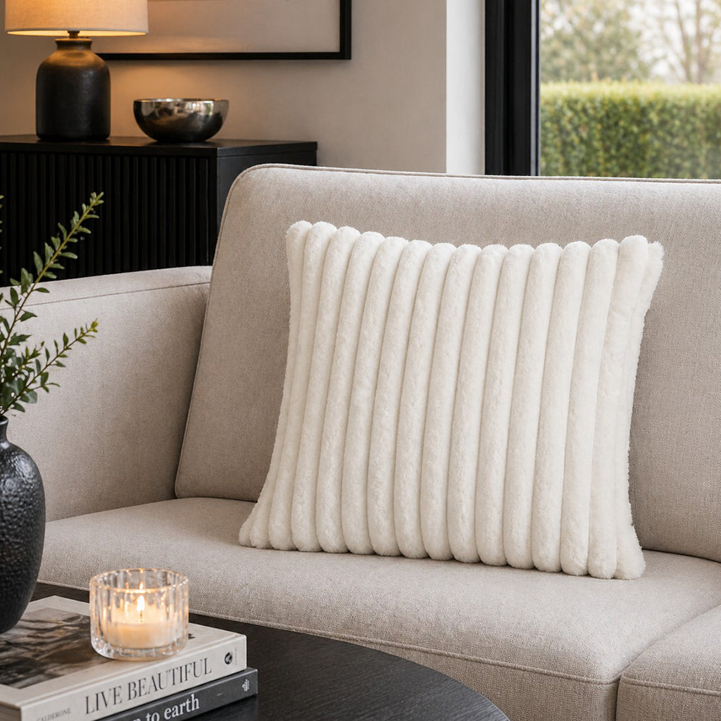 Lux White Fur Pillow