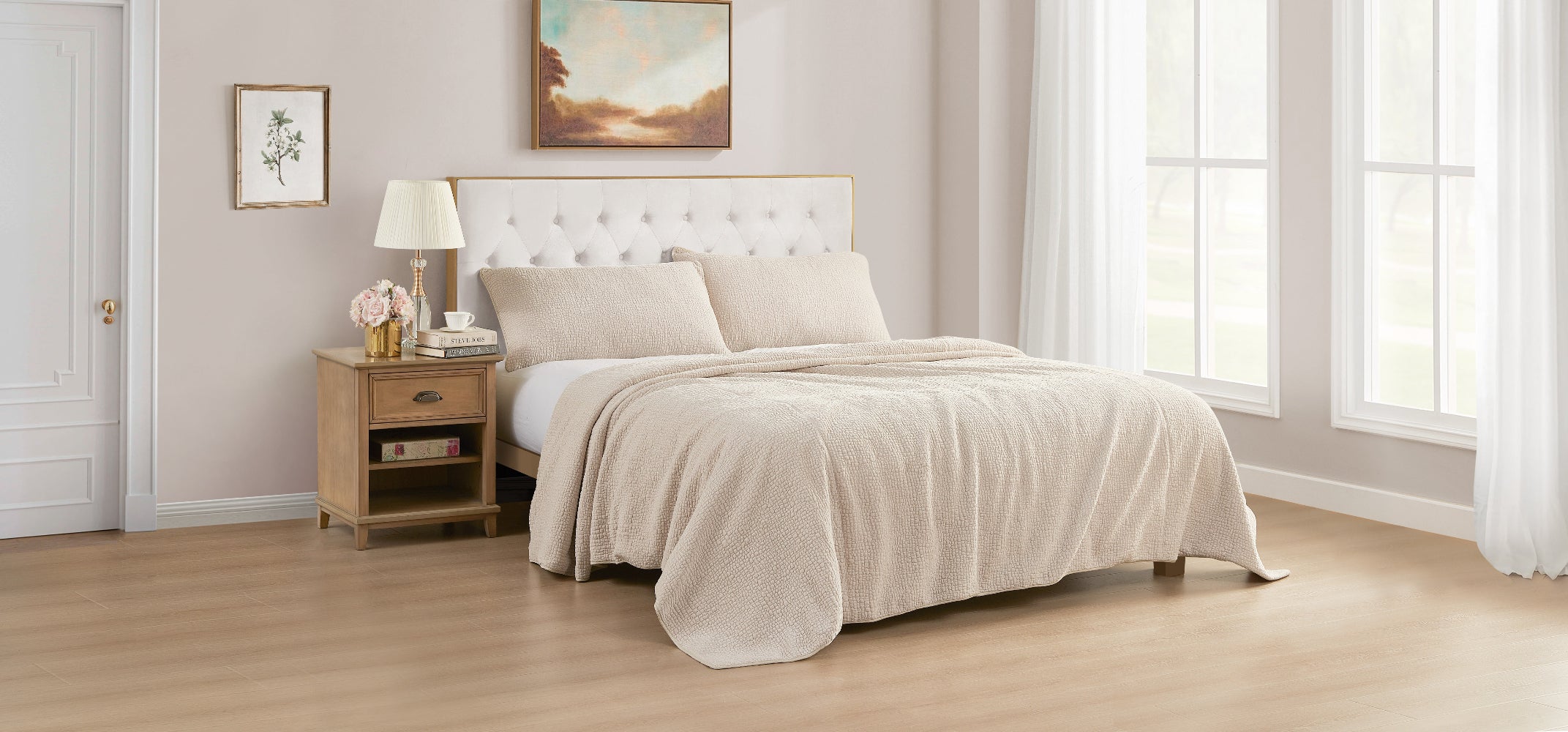 Madison Beige Quilt Set