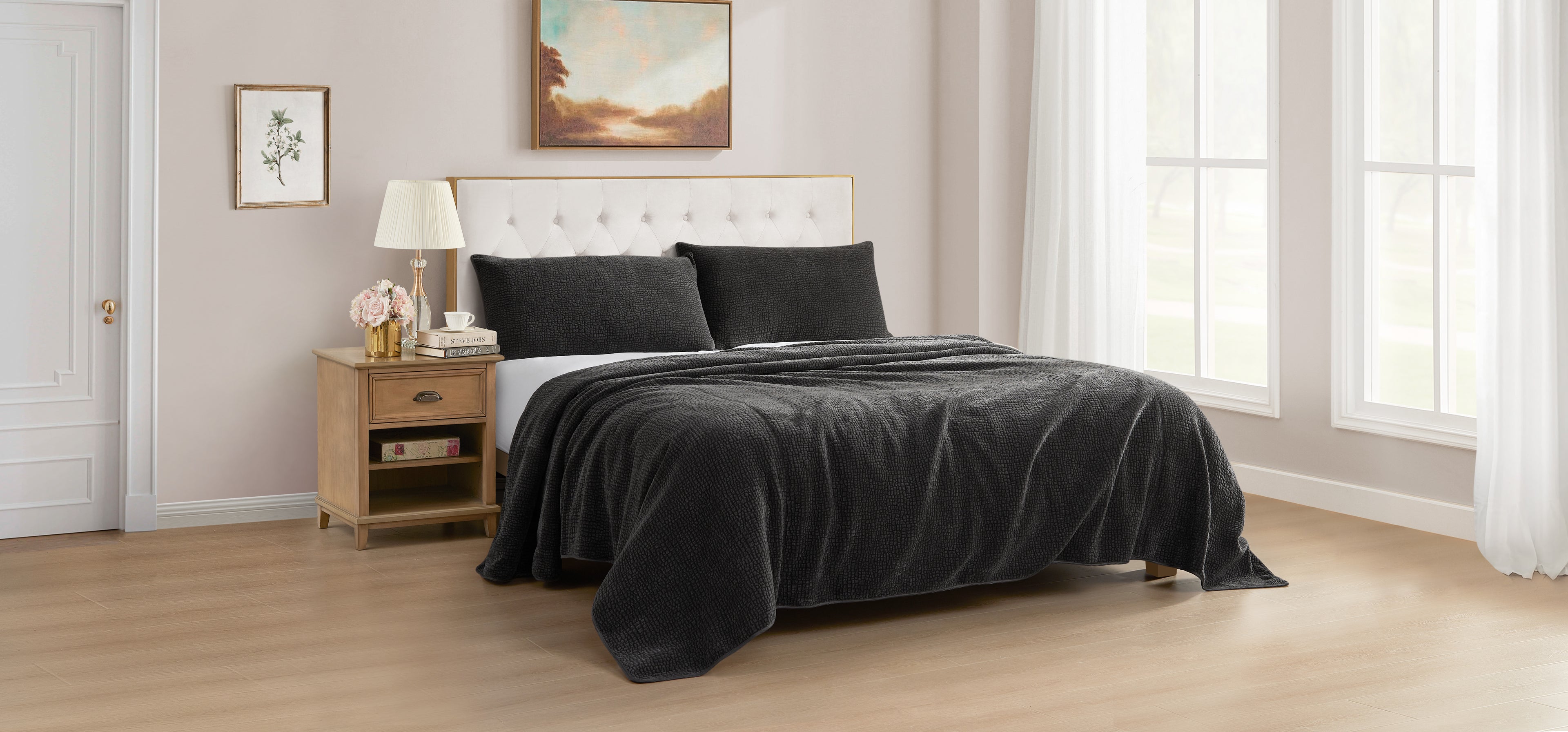 Madison Charcoal Quilt Set