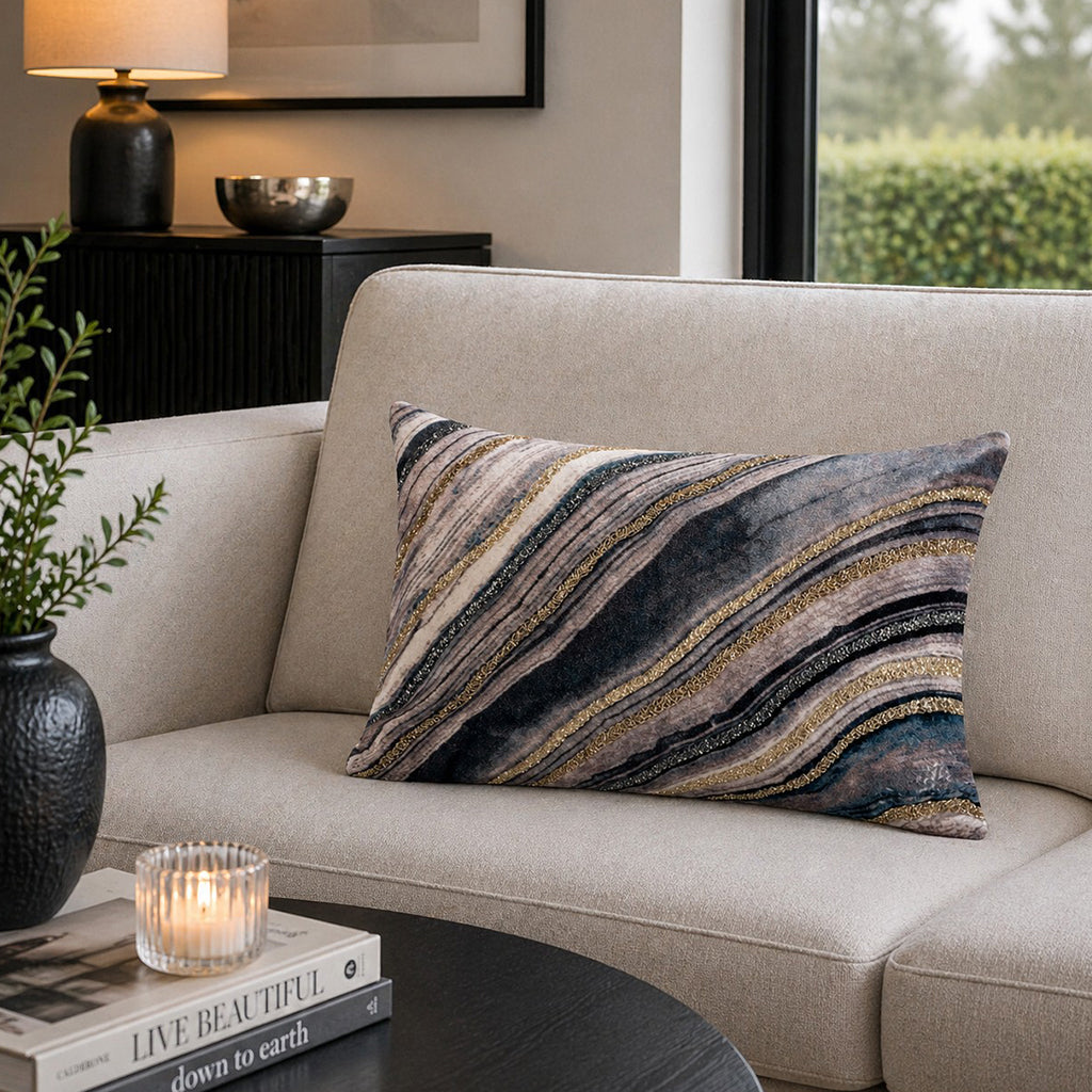 Maia Multicolor Beaded Lumbar Pillow
