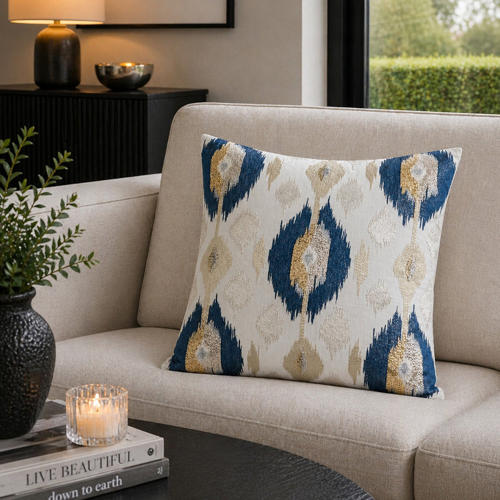 Maia Embroidered Ikat Pillow