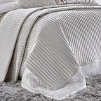Maya White And Silver Quilt Set