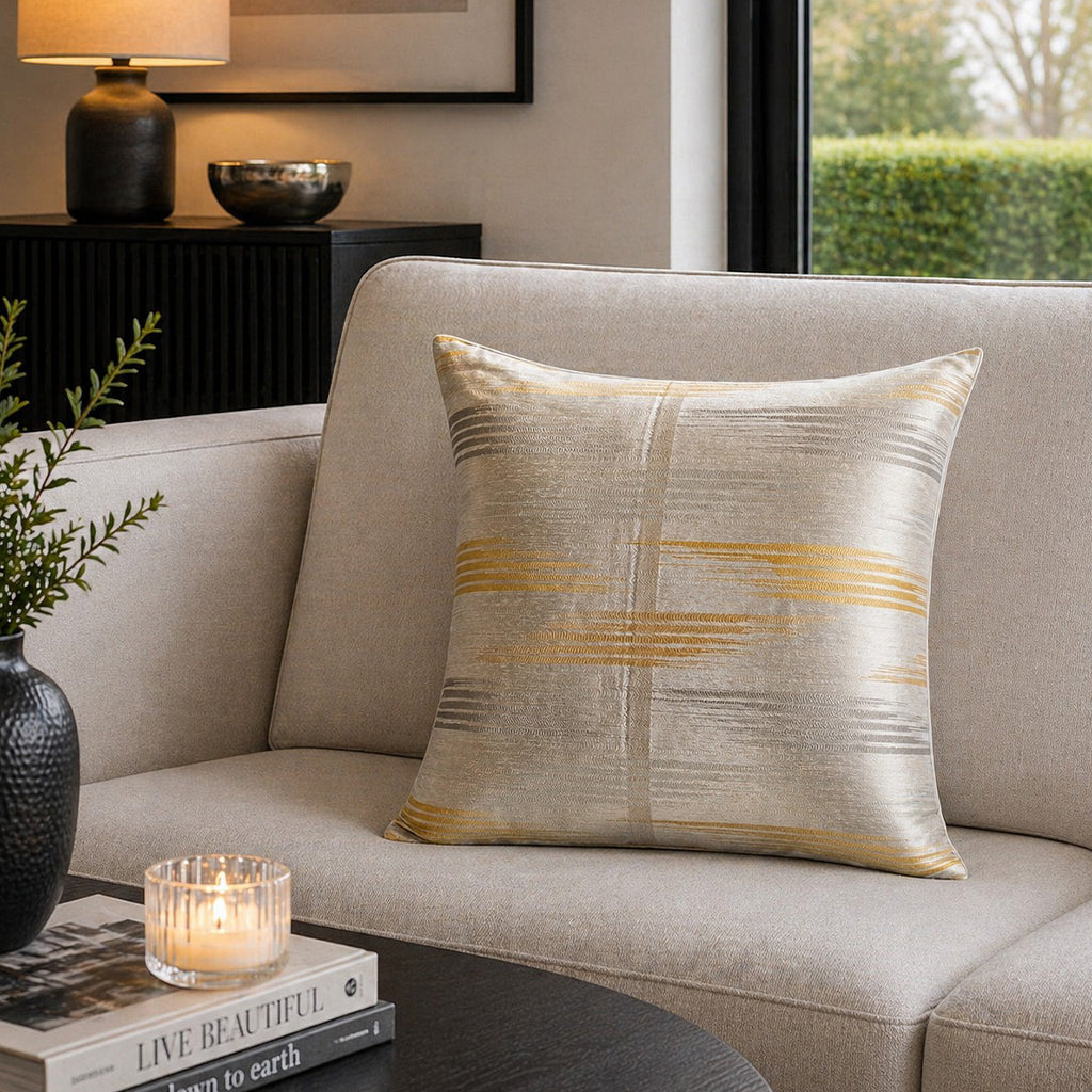 Maya Ivory and Gold Pillow