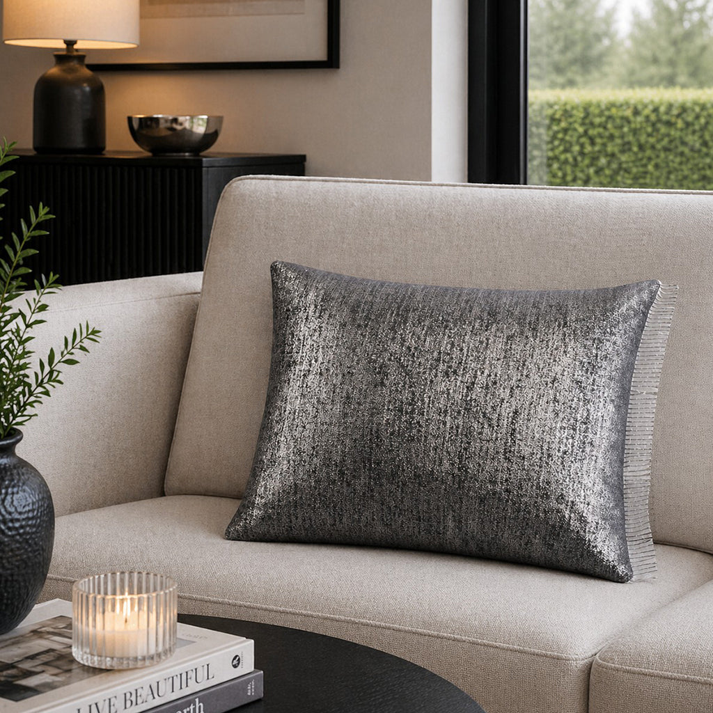Maya Charcoal Velvet Pillow