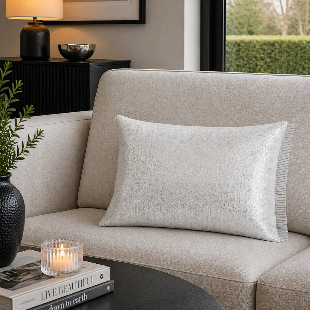 Maya White Velvet Pillow