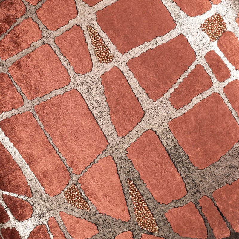 Mila Abstract Rust Gold Pillow