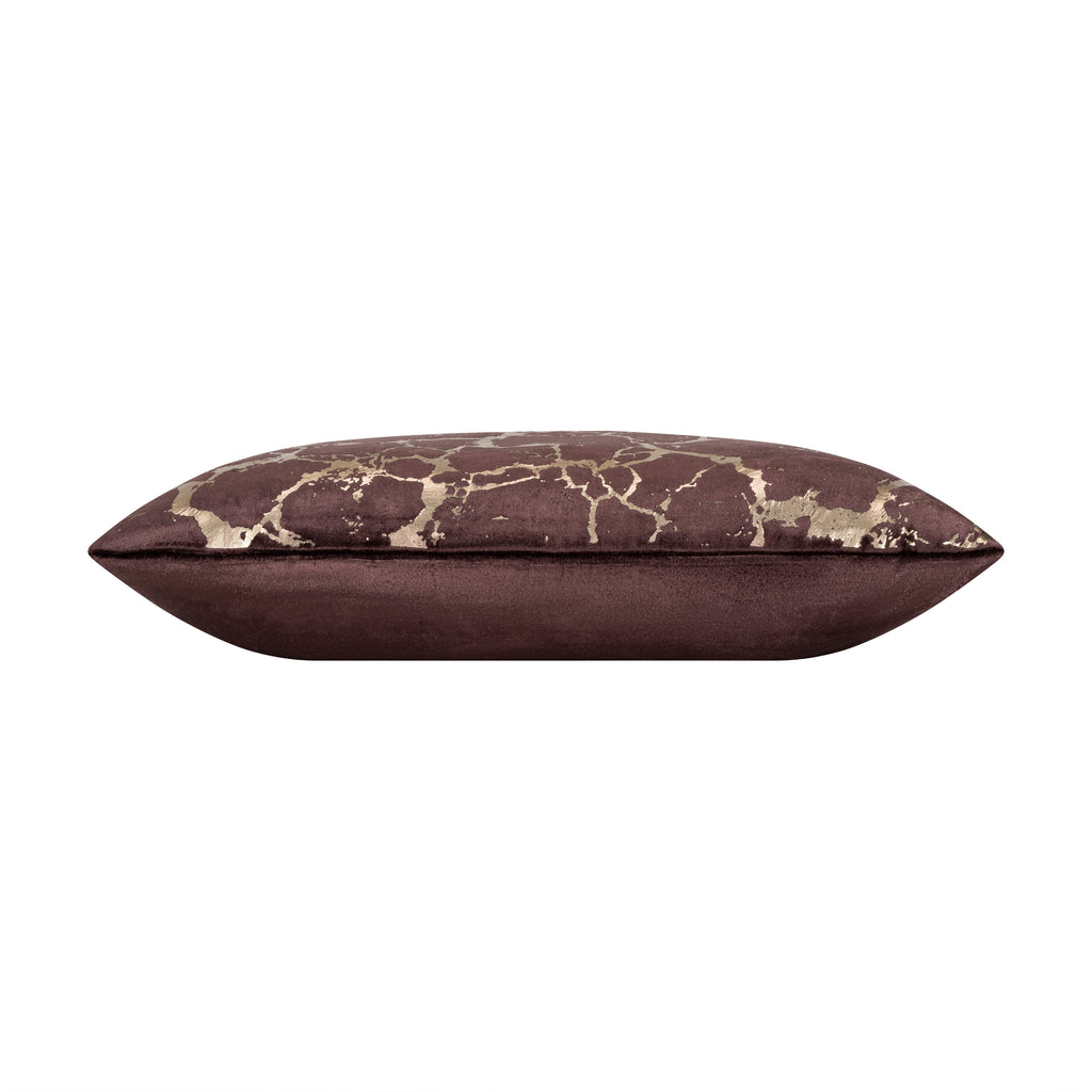 Mila Brown Gold Lumbar Pillow