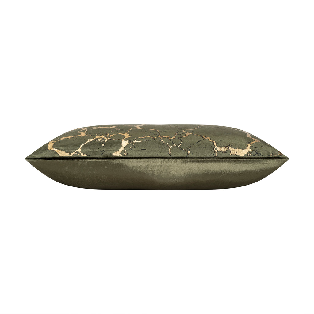 Mila Green Gold Lumbar Pillow