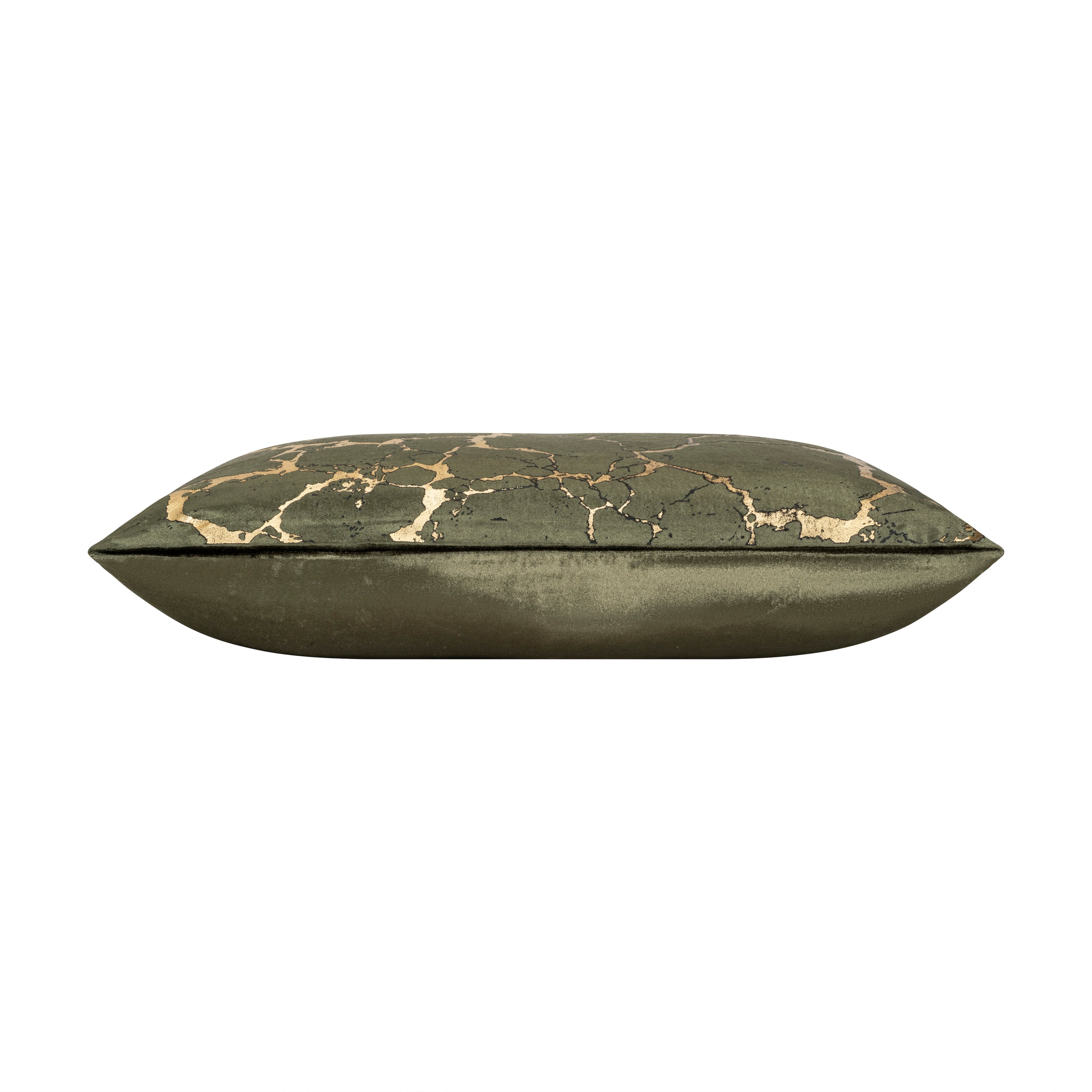 Mila Green Gold Lumbar Pillow