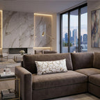Mila Crackle Abstract Ivory Gold Pillow