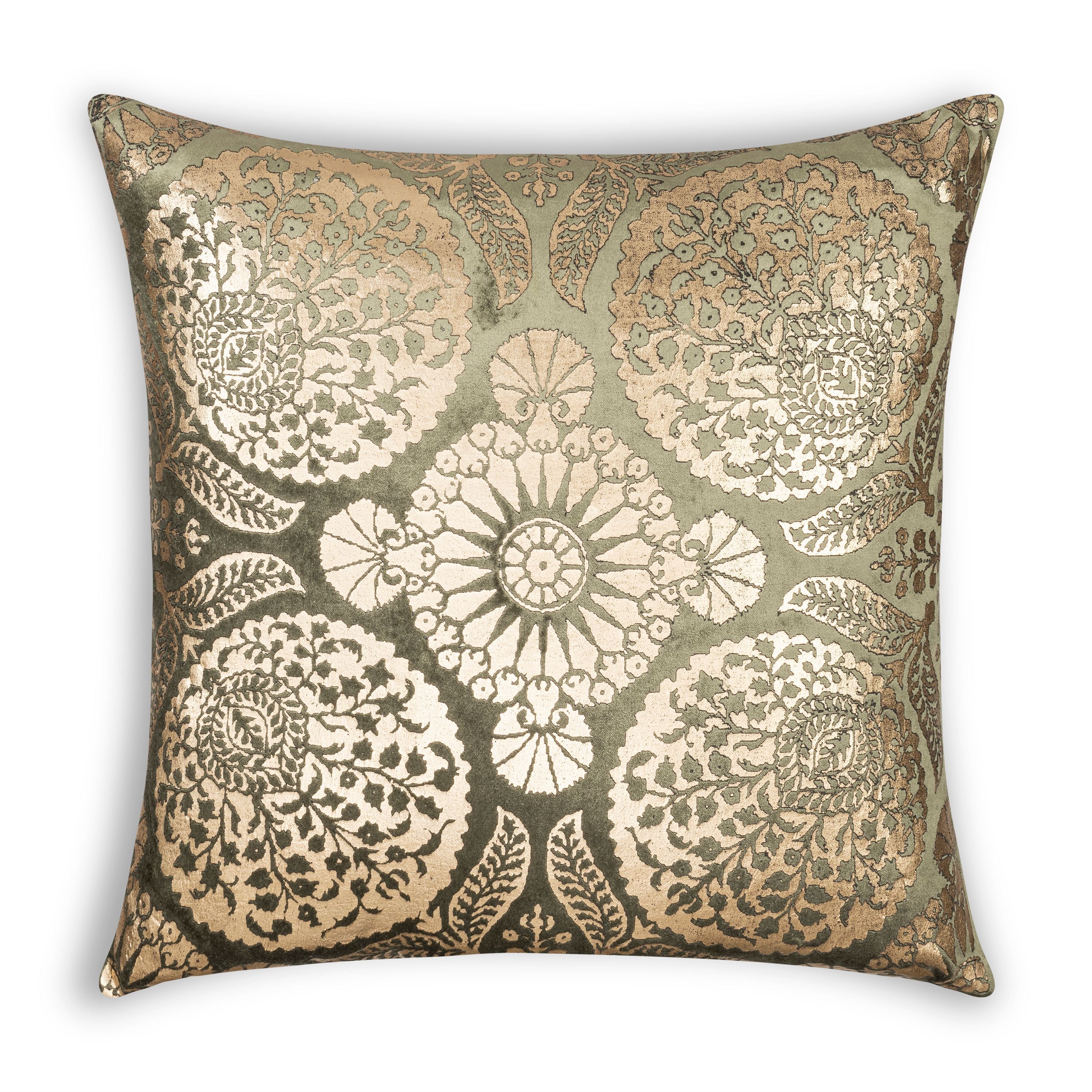 Mila Green Gold Motif Pillow