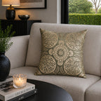 Mila Green Gold Motif Pillow
