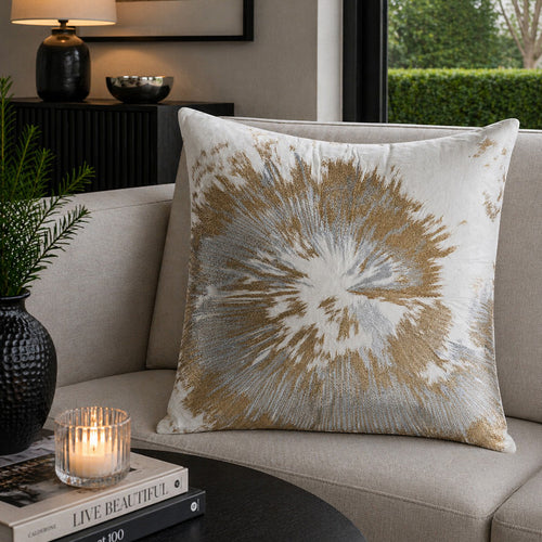 Mira Starburst Ivory Velvet Pillow - MIRA02J-IV