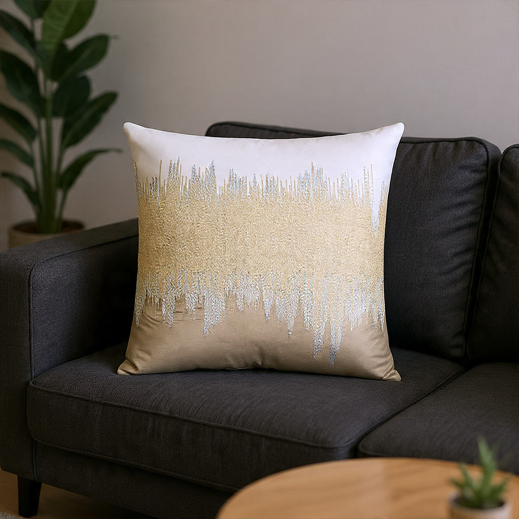 Mira Ivory Beige Velvet Pillow - MIRA03J-IVBG