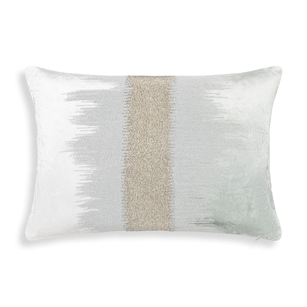 Mira Ivory Aqua Lumbar Pillow