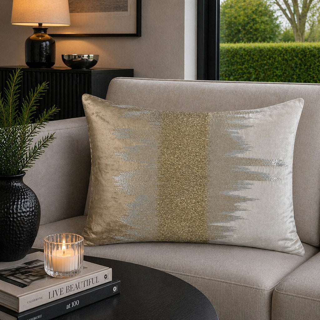 Mira Ivory Beige Velvet Pillow - MIRA04C-IVBG