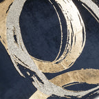 Mira Silver Foil Navy Pillow