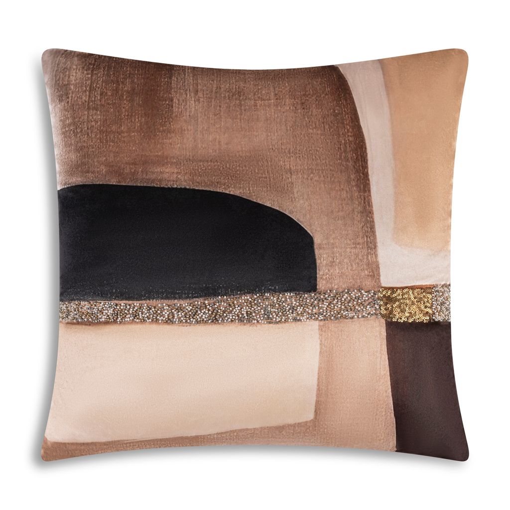 Mocha Abstract Geo Pillow