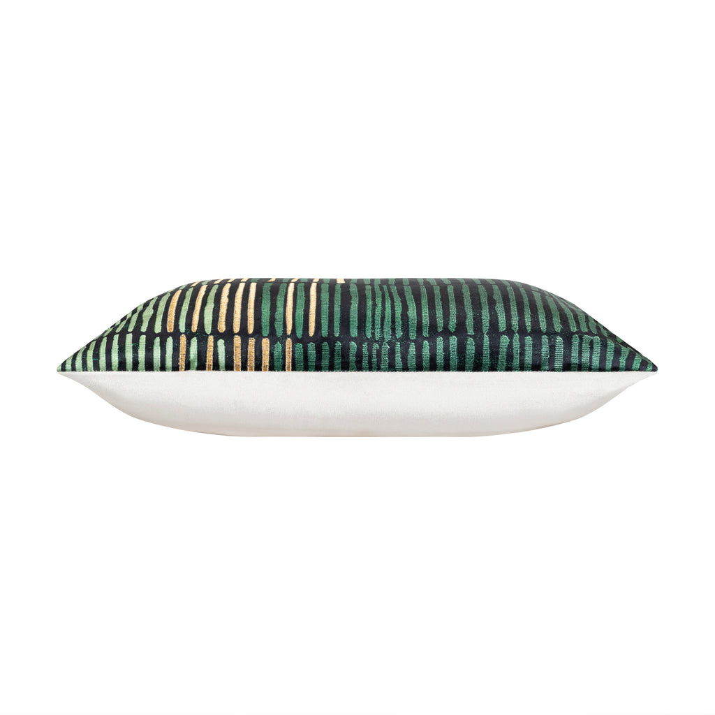 Mona Green Gold Lumbar Pillow