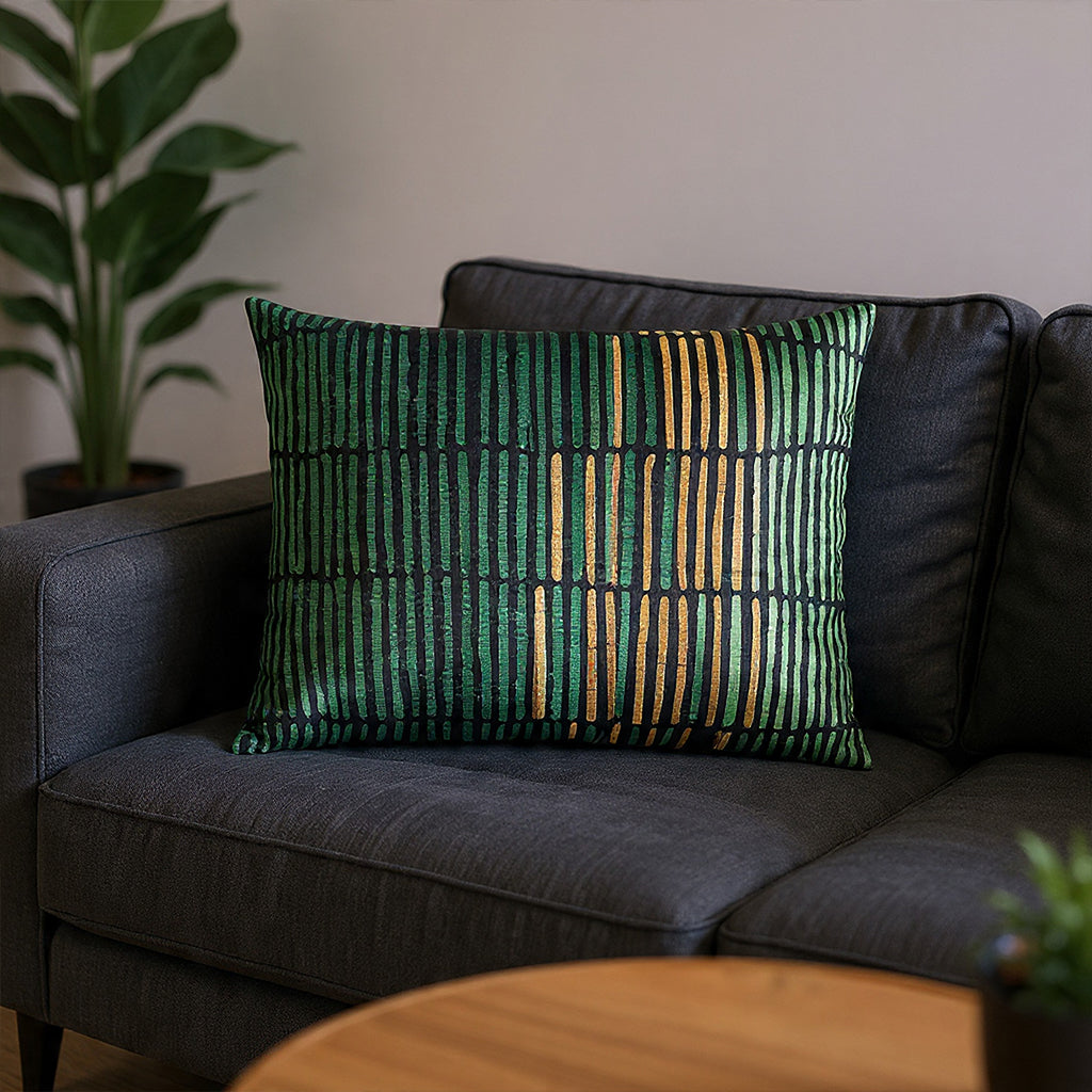 Mona Green Gold Lumbar Pillow - MONA02C-GNGD