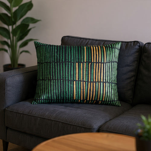 Mona Green Gold Lumbar Pillow - MONA02C-GNGD
