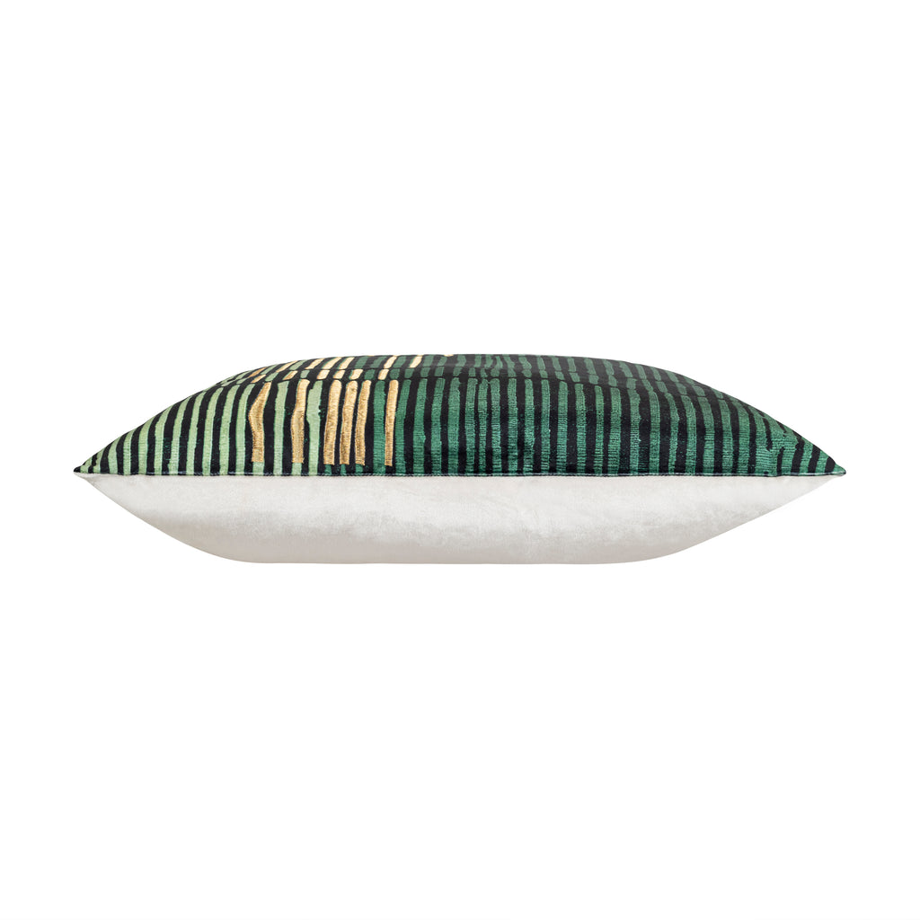 Mona Geometric Green Gold Pillow