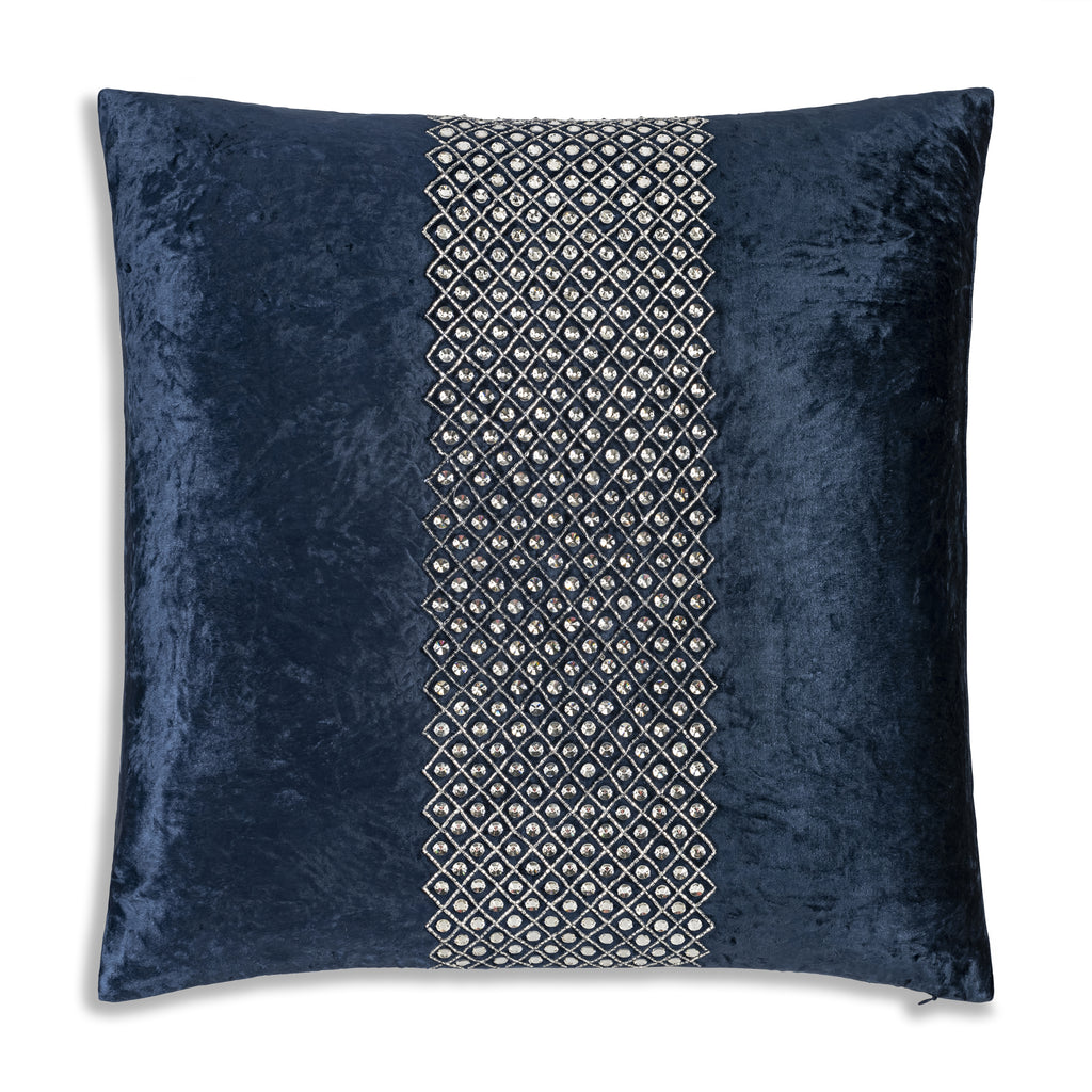 Juliet Bedazzled Crystal Navy Pillow