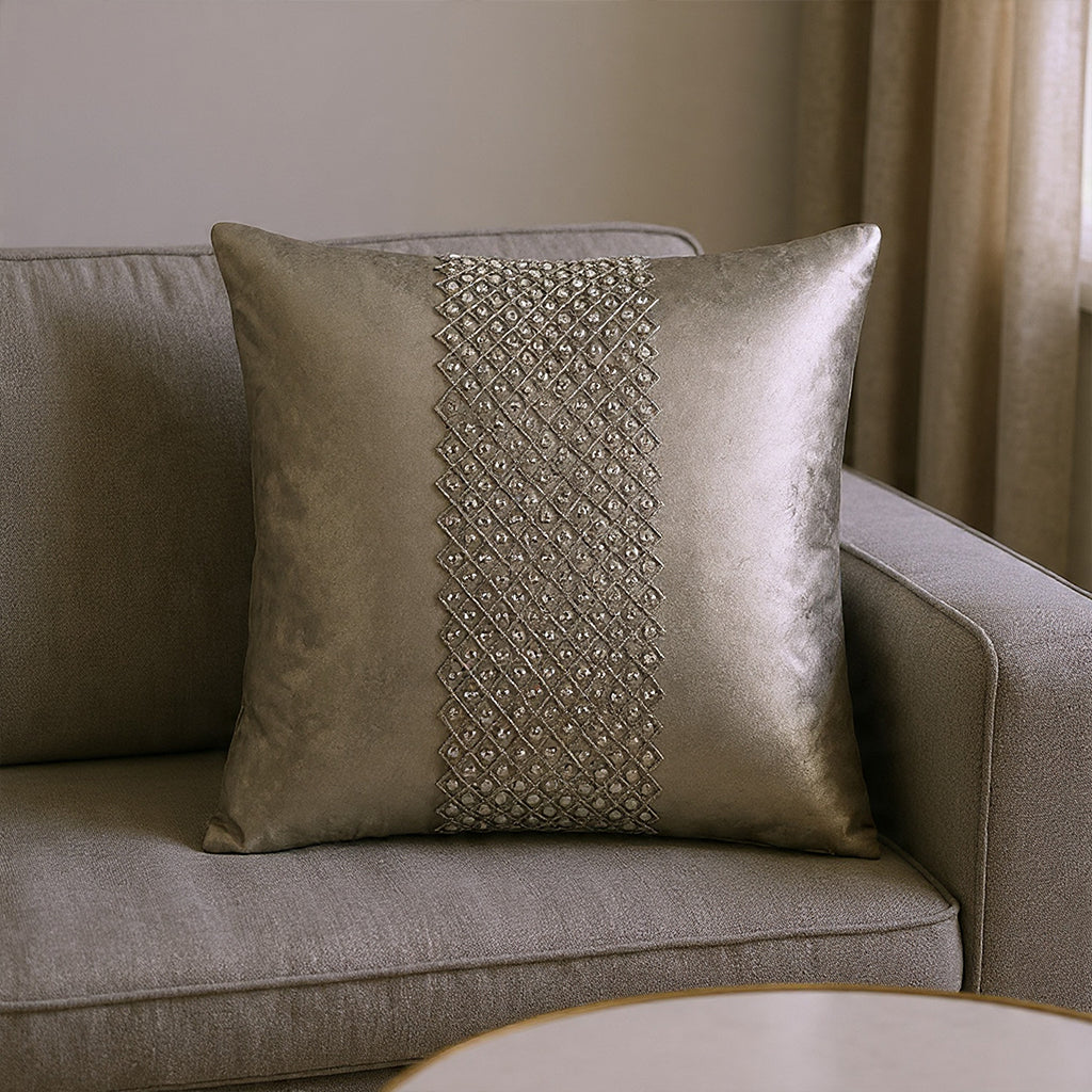 Juliet Bedazzled Crystal Steel Pillow - MT-JULIET05J-SL