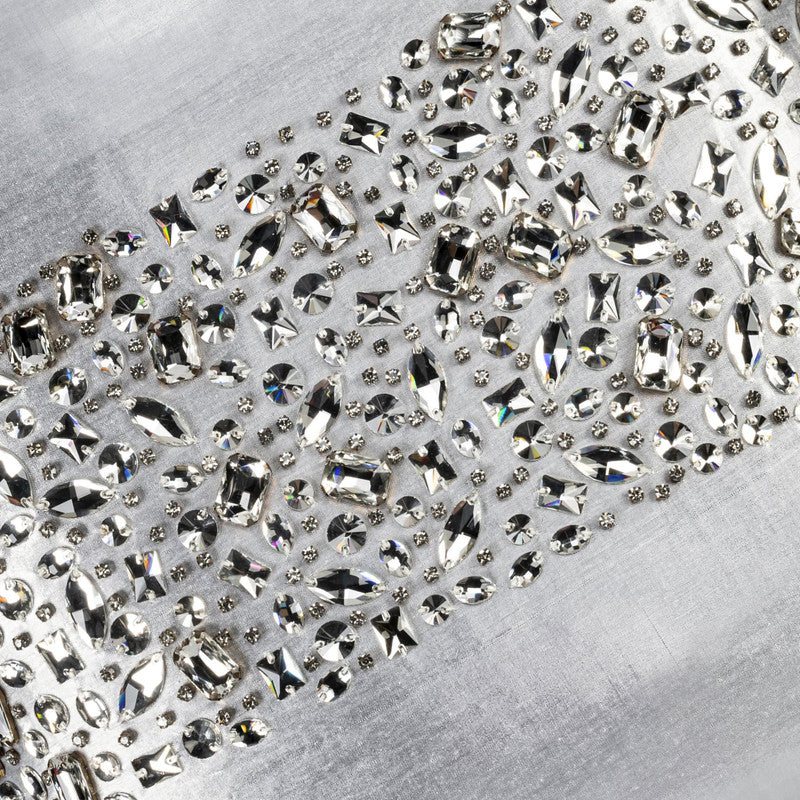 Lucy Bedazzled Crystal Silver Pillow