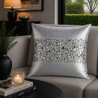 Lucy Bedazzled Crystal Silver Pillow - MT-LUCY011J-SV
