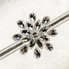 Magnolia Bedazzled Crystal Silver Lumbar Pillow