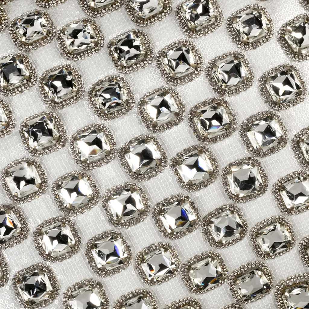 Sophie Bedazzled Crystal Silver Lumbar Pillow