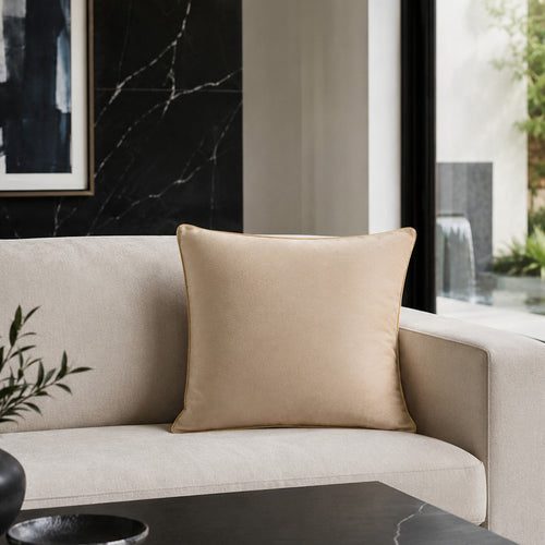 Noah Beige Gold Velvet Pillow - NOAH01F-BGGD