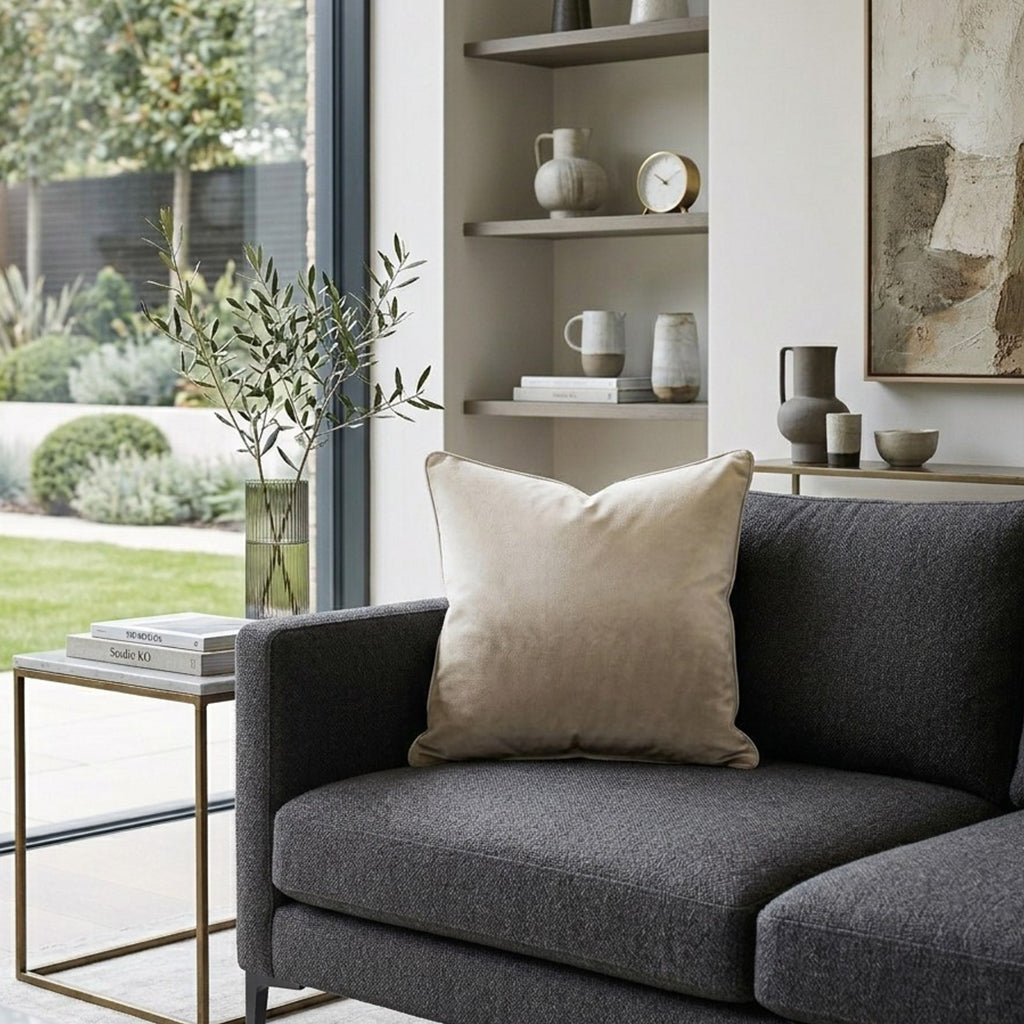 Noah Grey Silver Velvet Pillow - NOAH01F-GYSV