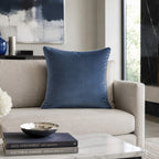 Noah Navy Silver Velvet Pillow - NOAH01F-NYSV