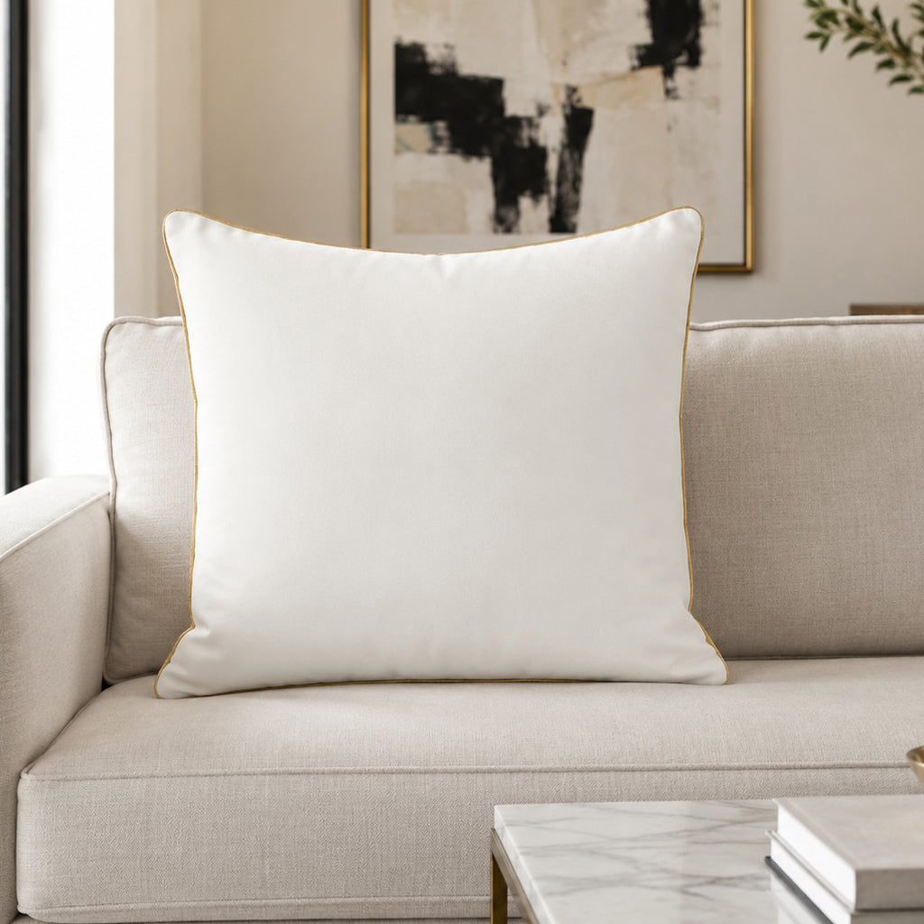 Noah White Gold Velvet Pillow - NOAH01F-WTGD