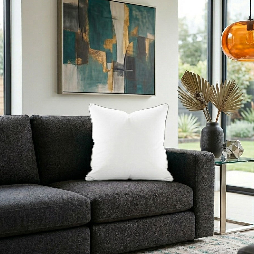 Noah White Silver Velvet Pillow - NOAH01F-WTSV