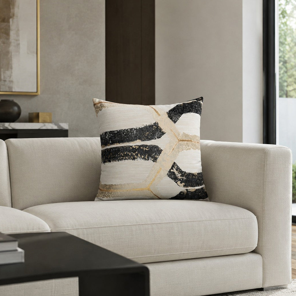 Noir Abstract Pattern Pillow - NOIR01J-BK