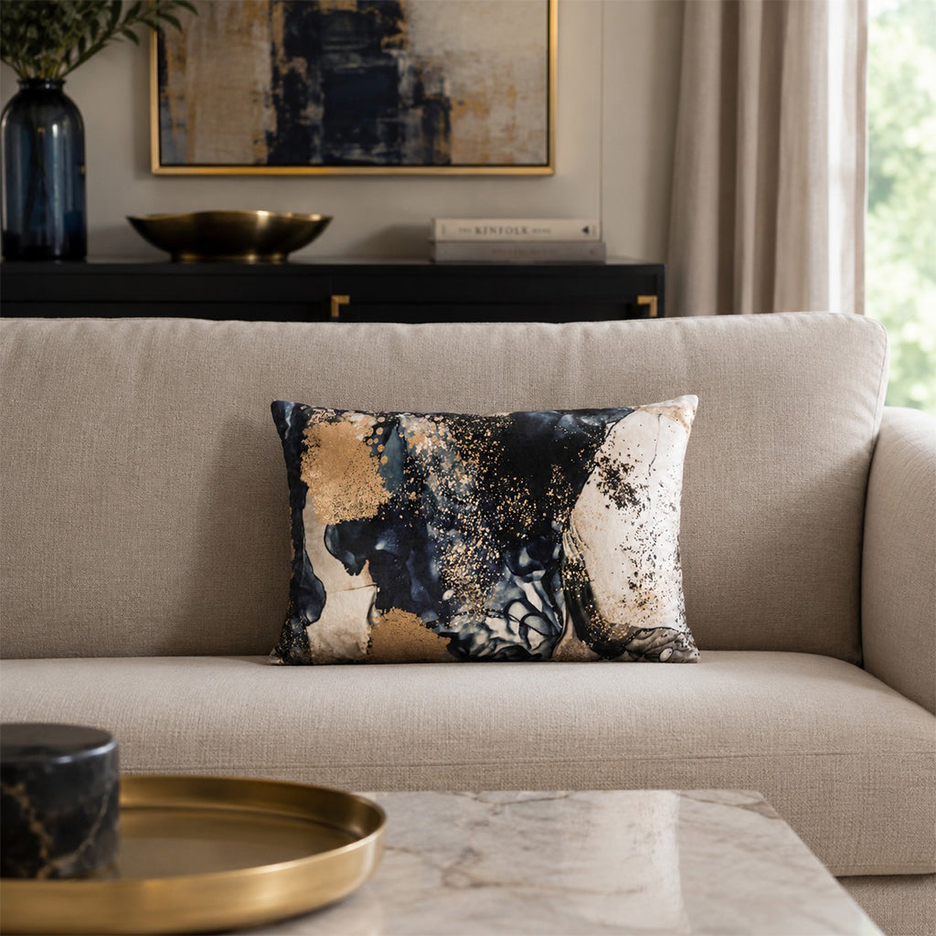Noor Black And Gold Pillow - NOOR01C-BKGD
