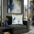 Noor Blue And Gold Pillow - NOOR02J-BLGD