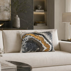 Noor Black and Gold Oblong Pillow - NOOR03C-BKGD