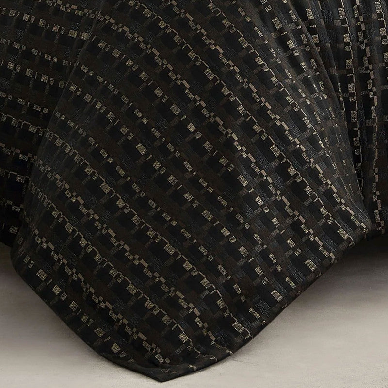 Onyx Black Striped Duvet Set