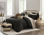 Onyx Black Striped Duvet Set