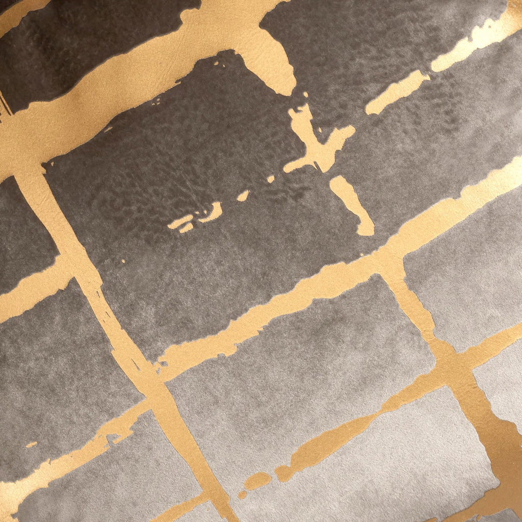 Oslo Grey And Gold Velvet Pillow