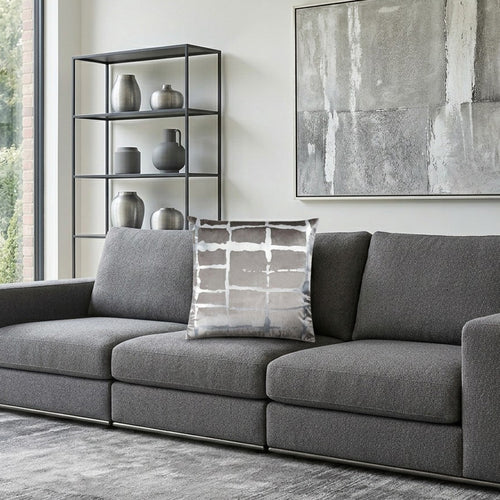 Oslo Grey And Silver Velvet Pillow - OSLO01J-GYSV